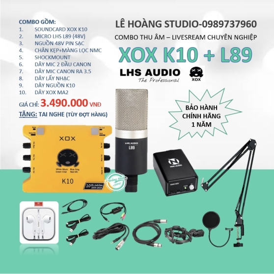 COMBO XOX K10 + MICRO L89 NGUỒN 48V CỦA HÃNG LHS AUDIO 