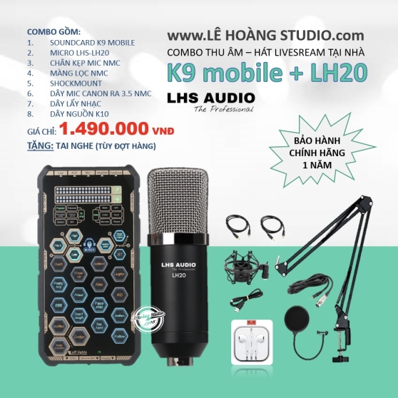 COMBO K9 mobile + MICRO LH20 CỦA HÃNG LHS AUDIO