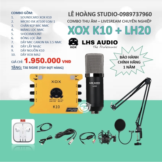 COMBO XOX K10 + MICRO LHS AUDIO LH20