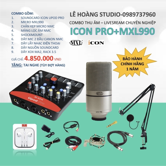 COMBO ICON UPOD PRO + MICRO MXL990 CỦA MỸ