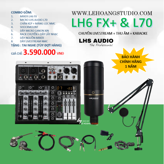 COMBO LH6 FX+ KẾT HỢP MICRO L70 NGUỒN 48V CHẤT LƯỢNG