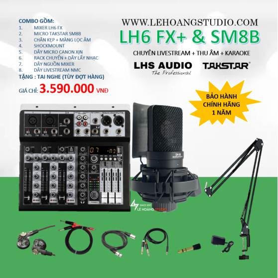 COMBO MIXER LH6 FX + MICRO TAKSTAR SM8B 