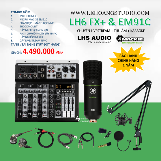 COMBO MIXER LH6 FX + MICRO MACKIE EM91C
