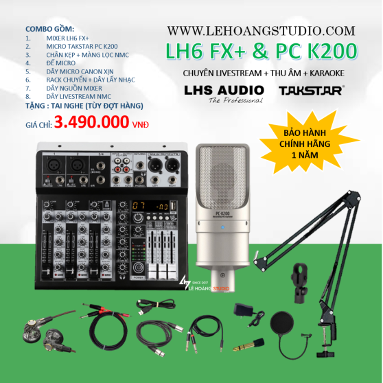 COMBO MIXER LH6 FX + MICRO TAKSTAR PC K200