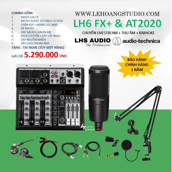 COMBO MIXER LH6 FX + MICRO AUDIO TECHNICA AT2020