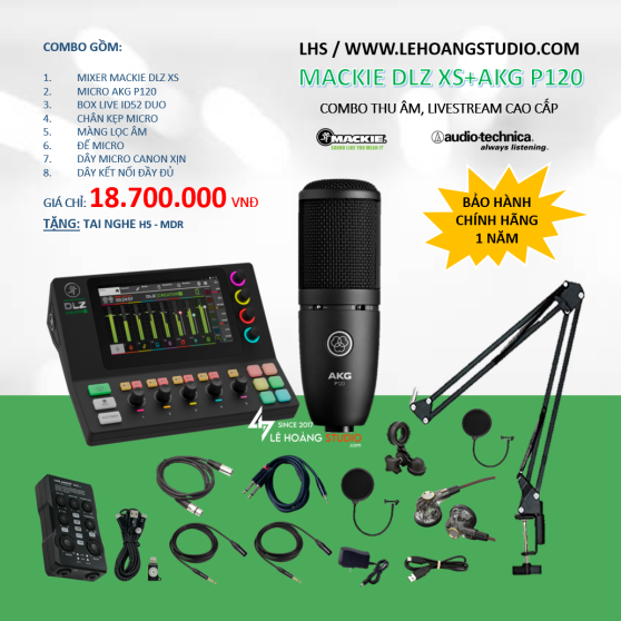 COMBO MIXER MACKIE DLZ XS + MICRO AKG P120