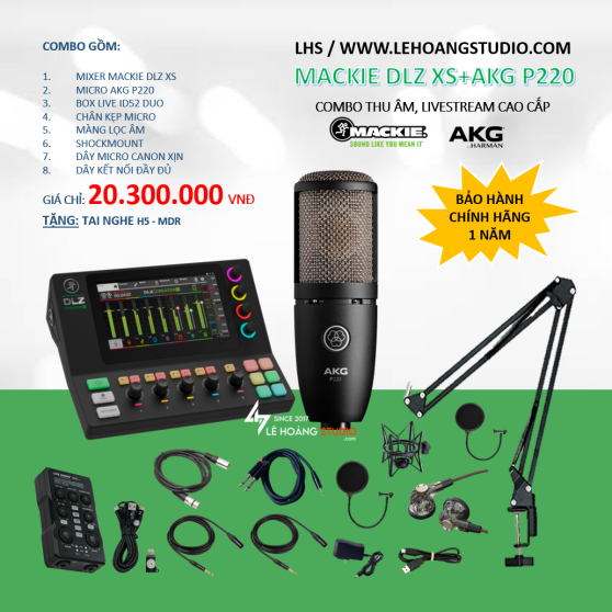 COMBO MIXER MACKIE DLZ XS + MICRO AKG P220