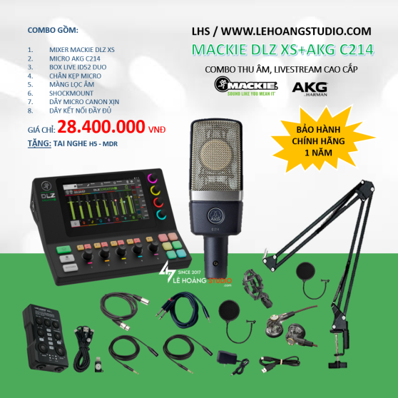COMBO MIXER MACKIE DLZ XS + MICRO AKG C214
