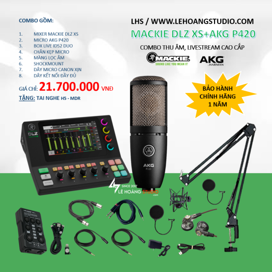 COMBO MIXER MACKIE DLZ XS + MICRO AKG P420